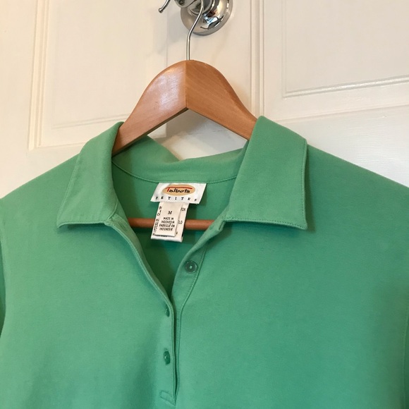 Talbots petite top 3/4 sleeve M green - Picture 2 of 5